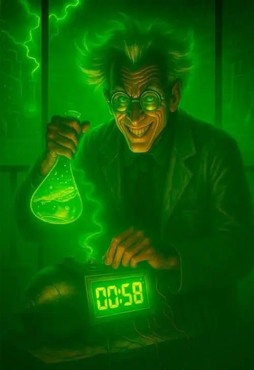 Póster de la sala Científico Loco, escape room de suspenso en Bogotá