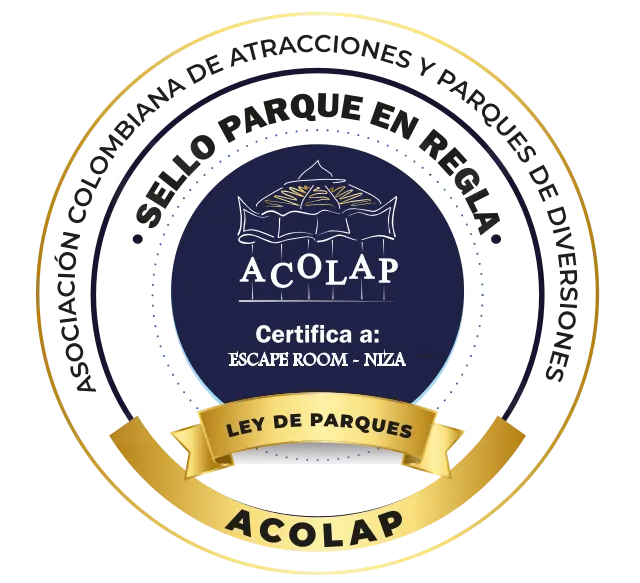 Sello Parque en Regla de ACOLAP para Escape Room Colombia, sede Niza