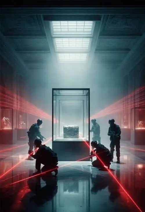Póster de la sala Robo en el Museo, escape room de aventura en Bogotá